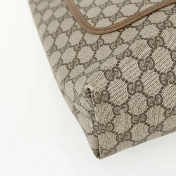 GUCCI GG Supreme Web Sherry Line Tote Bag PVC Beige Red 39 02 003 Auth ka492 - Picture 12 of 15